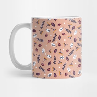 Beige Small Leaf Pattern Mug